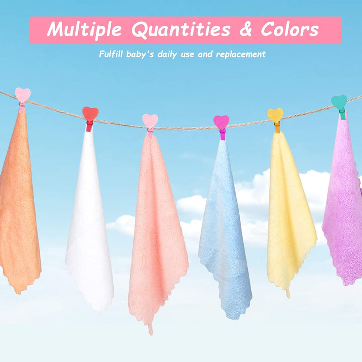 Baby Washcloths 24-Pack (7''X9''), Microfiber Coral Fleece Baby Towels, Super Soft and Absorbent Wash Cloths for Newborns, Infants and Toddlers, Gentle on Delicate Skin for Face Hands and Body