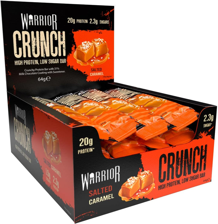Crunch - High Protein Bars - 20G Protein Each Bar - Low Carb, Low Sugar Snack - 12 Pack X 64G (White Chocolate)