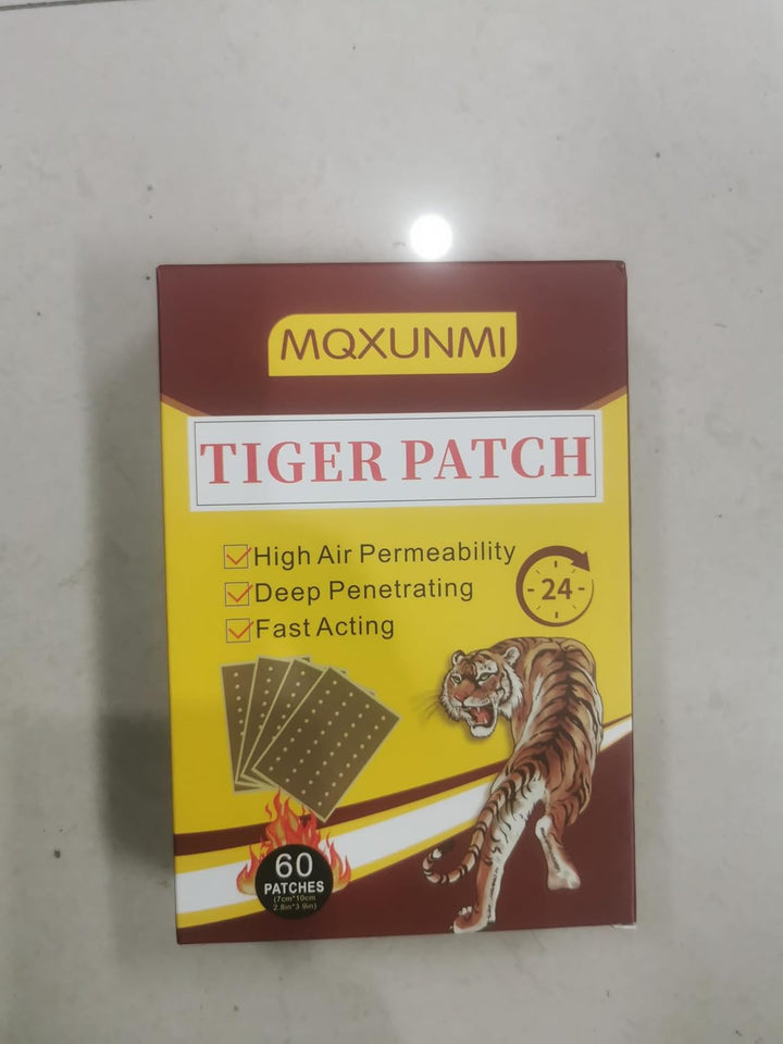 Tiger Patches, 60Pcs Ultra Strength Pain Relief Patches, Natural Wormwood Relieves Muscle Soreness Heat Patches for Back, Knee and Shoulder Muscle Pain Relief