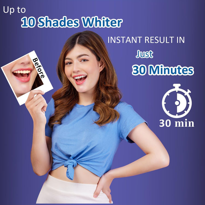 Teeth Whitening Strips 14 Treatments, Non-Sensitive Formula, Non-Slip 28 Whitening Strips for Sensitive Teeth, Fast Whitening, Safe Whitener for Smokers, Coffee Drinkers, Yellow Stains