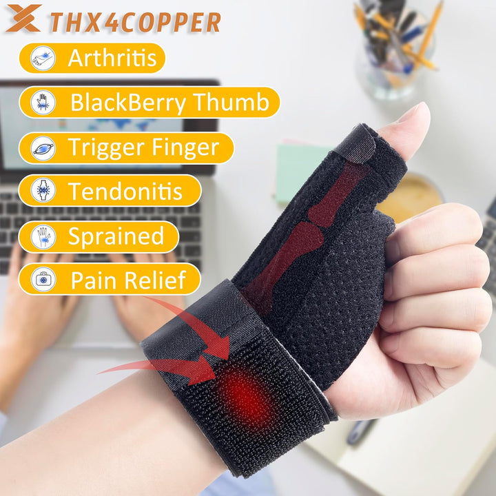 Reversible Thumb & Wrist Stabilizer Splint for Trigger Finger, Pain Relief, Arthritis, Tendonitis, Sprained, Carpal Tunnel, Breathable