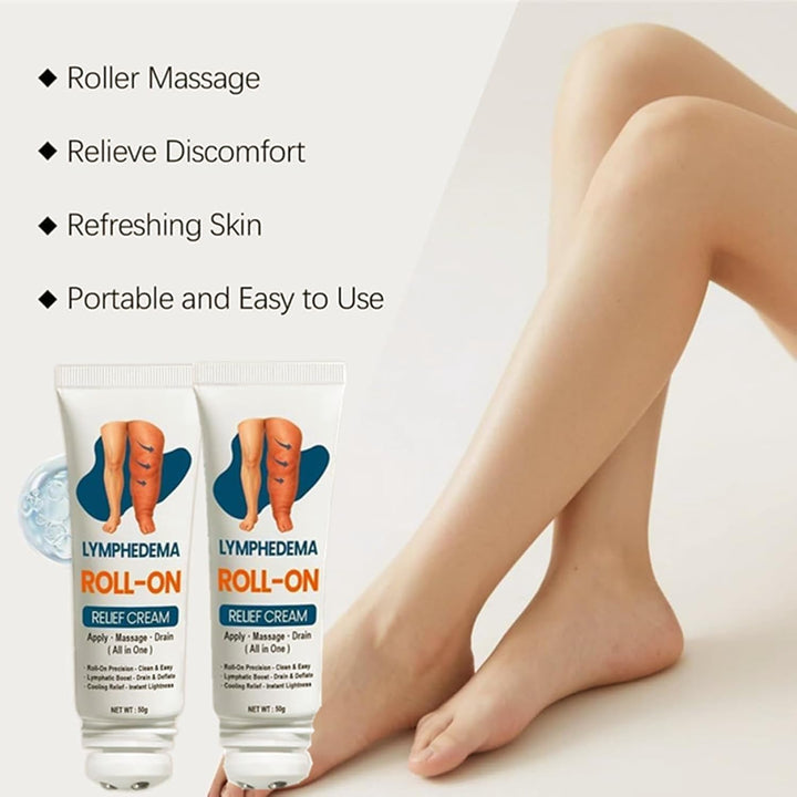 Roll-On Cream for Lymphatic Drainage Swelling Relief, Lymphatic Drainage & Swelling Relief, Professional Leg Swelling Relief Roll-On, Edema Relief for Legs and Feet (1)