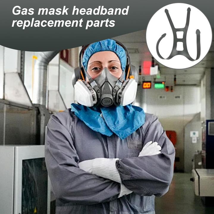 2Pcs Head Harness Strap Respirator Straps Safe Elastic Silicone Full Face Respirator Mask Straps Head Harness Assembly Respiratory Protection Replacement Part Mask