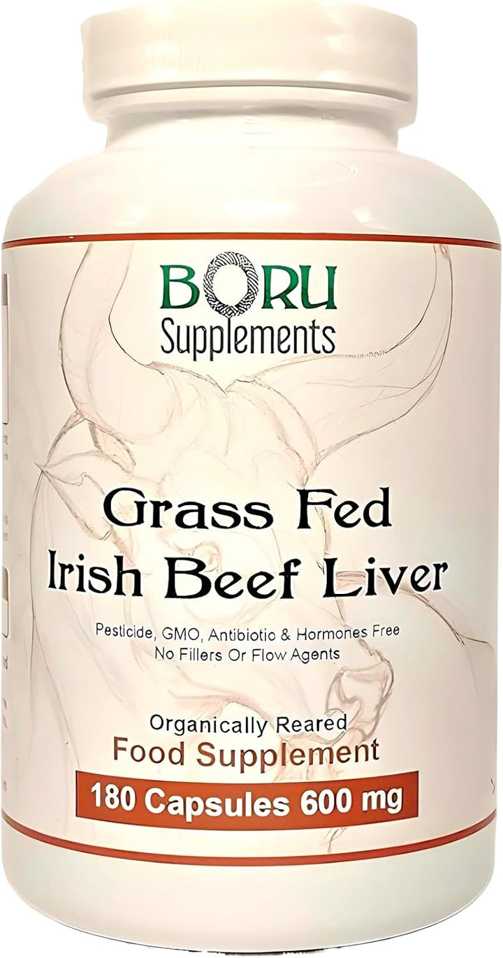 Boru Organic Grass Fed Irish Beef Liver Capsules (180 Capsules) Organically Reared