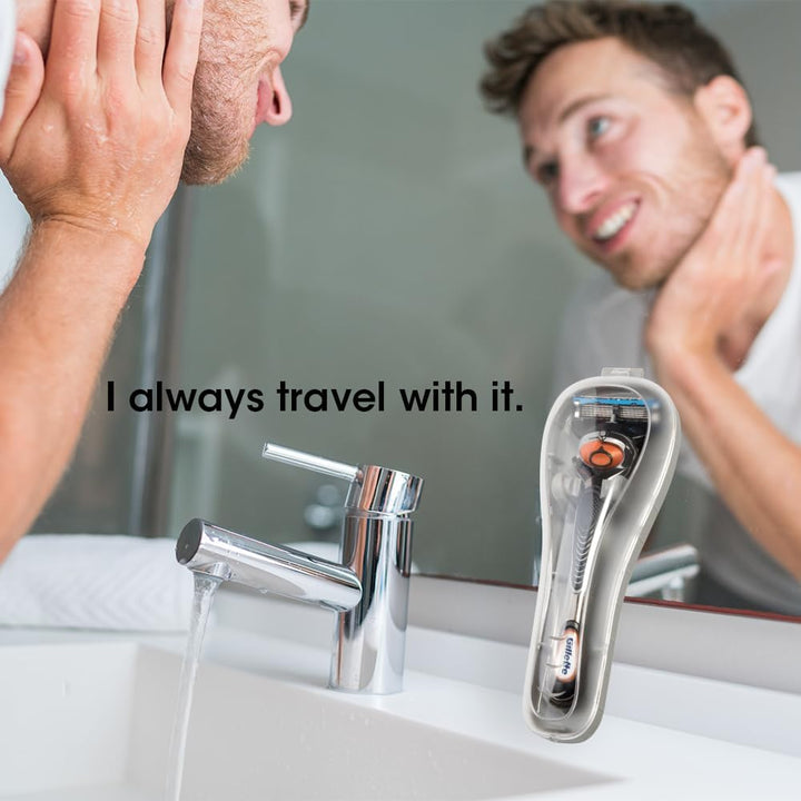 Manual Razor Travel Case Portable Plastic Manual Razor Trimmer Protector Gray