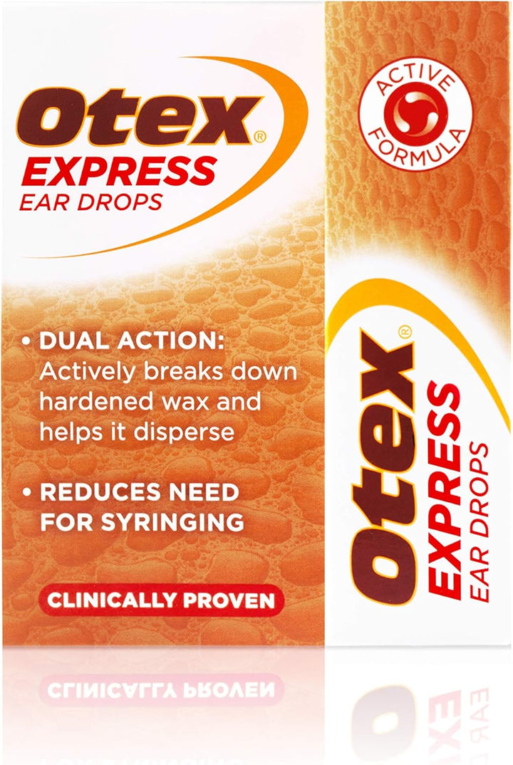 Express Ear Drops. Clinically Proven Ear Wax Removal Drops for Excessive, Hardened Ear Wax. Can Reduce the Need for Syringing or Microsuction, 10Ml