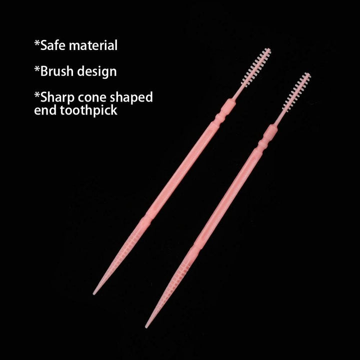 Double Head Teeth Cleaning Toothpick Oral Care Floss Pick 1100Pcs Box for Large Tooth Crevice (Pink)