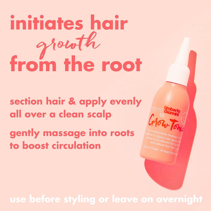 Grow Tonic - Vegan & Cruelty Free Hair Growth Treatment - Unique Gro-Complex with Caffeine Reduces Hair Loss within Two Weeks - Bio-Active Natural Ingredients - 75 Ml