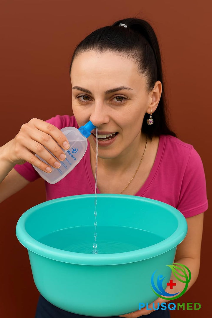 Sinus Rinse Kit, Squeeze Bottle, Neti Pot,+20 Salt Sachets, Original ,Nasal Wash, Sinus Rinse, Adults, Children, Nose Shower for Nose Cleaning and Nasal Flushing,
