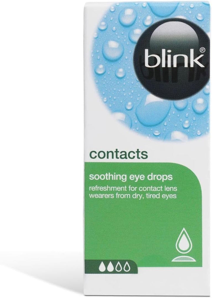 Contacts Eye Drops - Instant Moisturising of Dry Contact Lenses - Lubricating Eye Drops for Tired Eyes with Hyaluronate to Maintain Contact Lens Comfort, 10 Ml