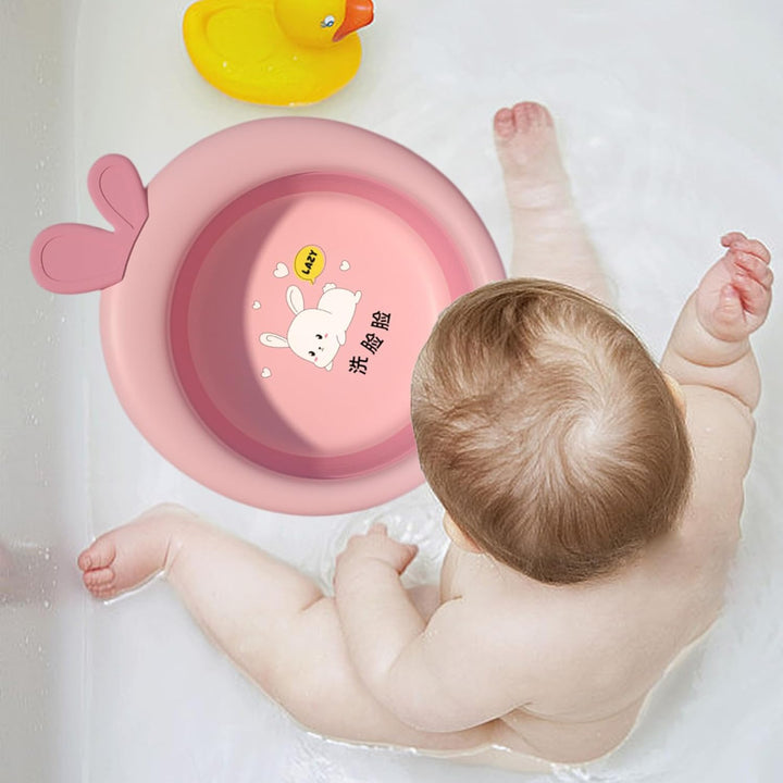 Foldable Baby Wash Basin - Flap Washbowl | Cartoon Folding Foot Basin Tubs, Portable anti Slip Babies - Wash Tub for Butt Feet Easy Shower Travel Outdoor