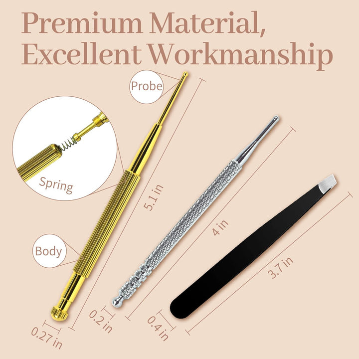 Multi-Condition Ear Seeds Acupuncture Kit, with Acupuncture Ear Press Seeds 1200Pcs, Acupuncture Pen, Acupressure Ear Chart, Tweezers