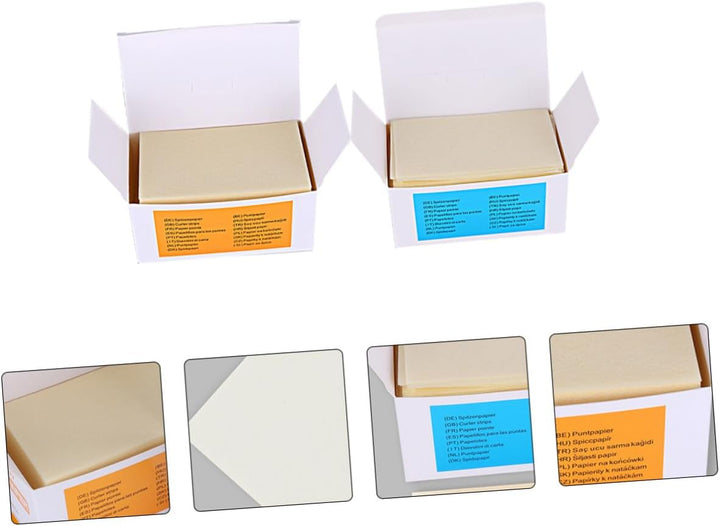 2 Boxes Hairdressing Perm Paper for Salon and Home Use High Temperature Resistant and Absorbent Hair Perm End Wraps Practical Non-Woven Thin for Professional Hair Random Color