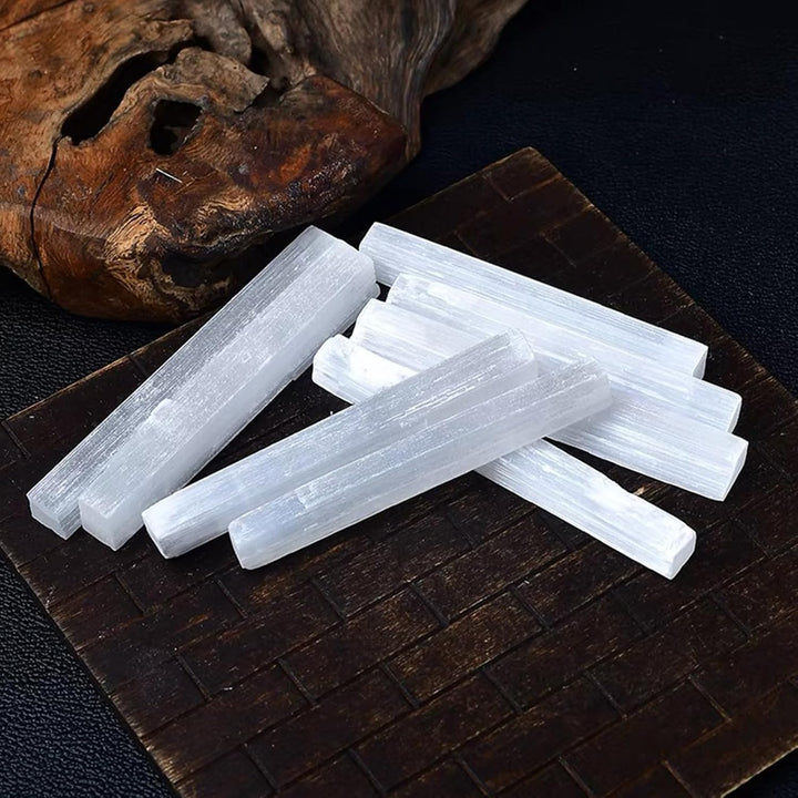 4" Selenite Crystal Sticks, 12Pcs Large Selenite Wand White Raw Rough Crystals Bulk Reiki Energy Stones for Healing Reiki, Protection, Divination, Witchcraft Supplies