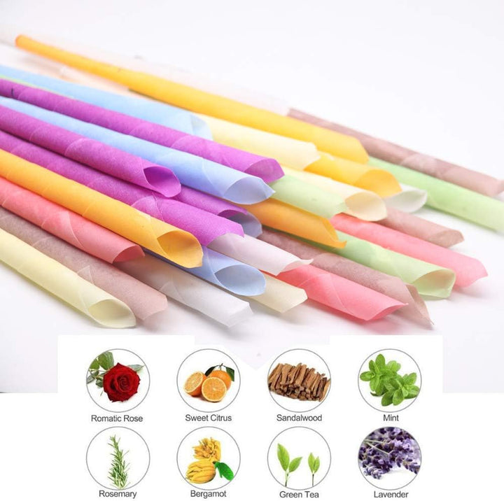 32PCS Ear Wax Candle, Ear Cones Candles, Ear Wax Removal, Organic Non-Toxic Cylinders Fragrance Hollow Cone Candles with 16 Protective Disks(8 Colours)