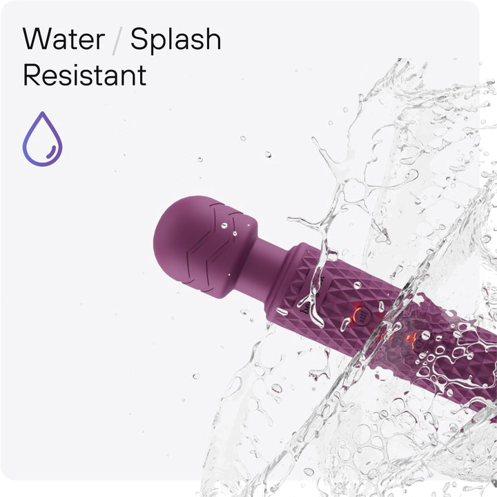 Handheld Wireless Personal Wand Massager – Waterproof, USB Rechargeable, 20 Vibration Patterns, 8 Speeds, Memory Feature, Skin-Soft Silicone for Ultimate Relaxation Massage Wand (Purple)