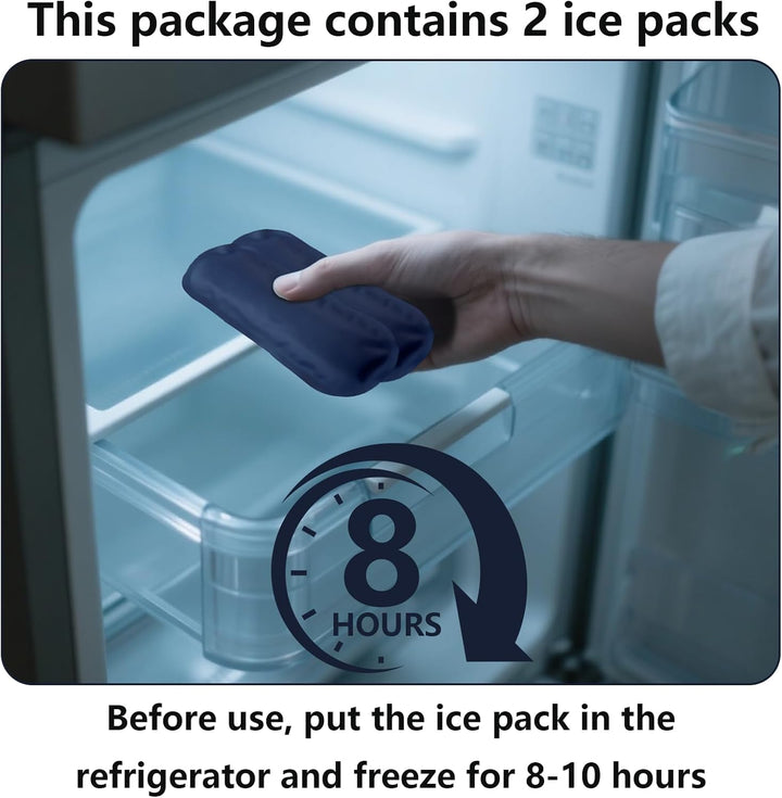 Medicine Refrigerated Travel Box, Medicine Refrigerated Bag with 2 Ice Packs and Thermometer, Insulin Cooler Travel Case, Easy to Carry Refrigerated Box (Black)