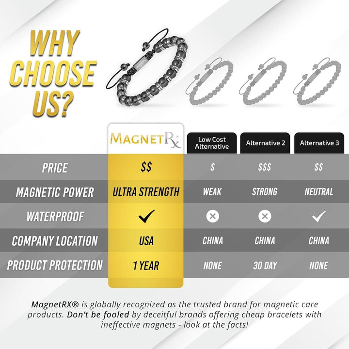 ® Hematite Magnetic Bracelet - Beaded Magnetic Hematite Bracelets