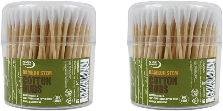 Quest 200 Cotton Buds (Bamboo Stem)