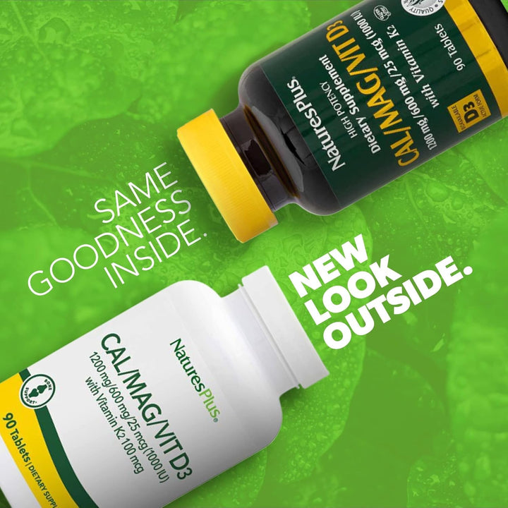 Cal/Mag/Vit D3 with K2 - Bone Health Supplement with Calcium, Magnesium, Vitamin D3, K2 - Vegetarian, Gluten Free - 180 Tablets