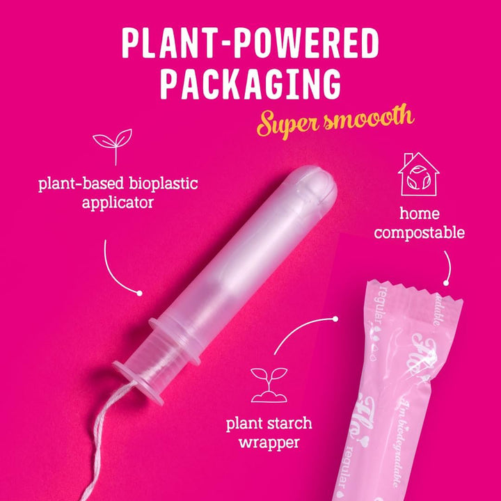 Applicator Tampons, Made from Organic Cotton, Biodegradable, Regular and Super Combo Pack, 14 Count