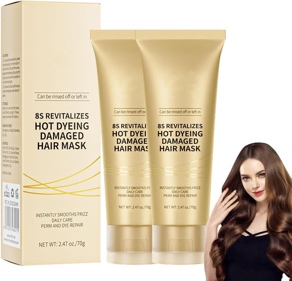 Hair Dye Repair and Deep Moisture Mask,8 Seconds Revitalizing Hair Mask,Deep Moisture Repair Conditioner,Instantly Smooths Frizz Daily Care