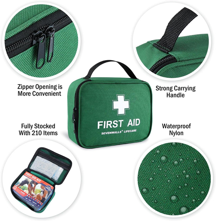 210-Piece Premium First Aid Kit for Home, Car, Travel, and Workplace – Comprehensive Emergency Medical Supplies – Compact & Durable Design