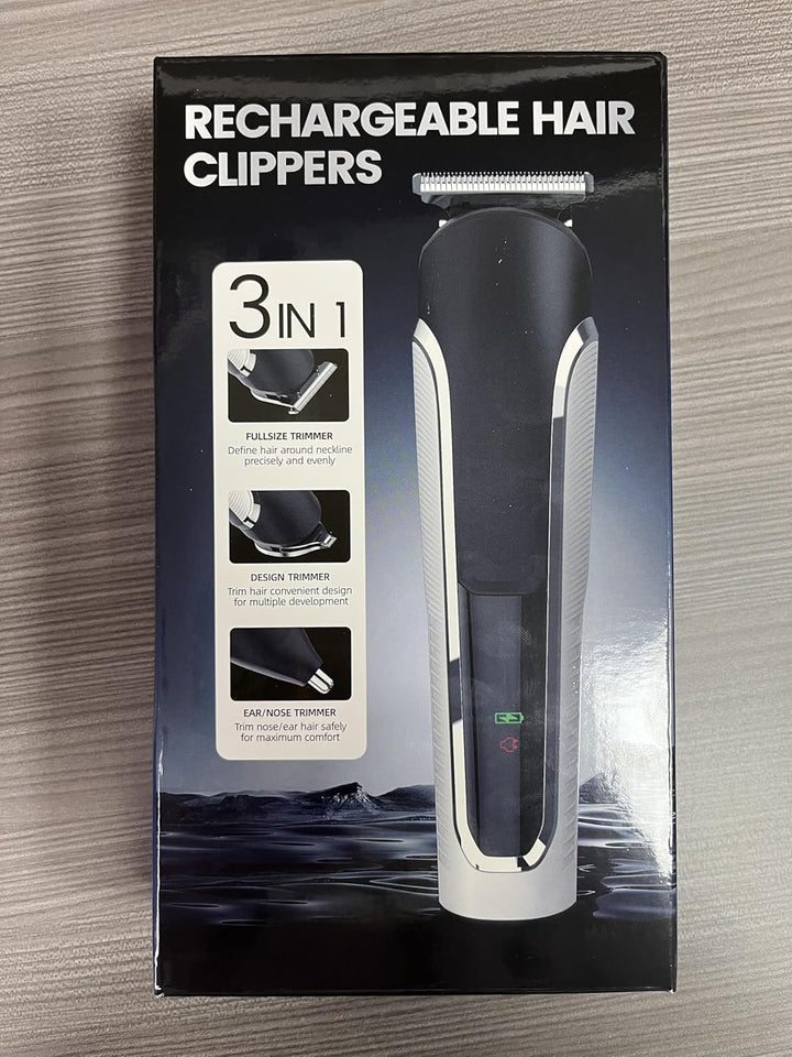 Beard Trimmer Men, Hair Clippers Men, All-In-One Men'S Grooming Kit with Nose and Ear Trimmer, Detail Trimmer, IPX6 Waterproof Professional Cordless Hair Clipper with 4 Limit Combs
