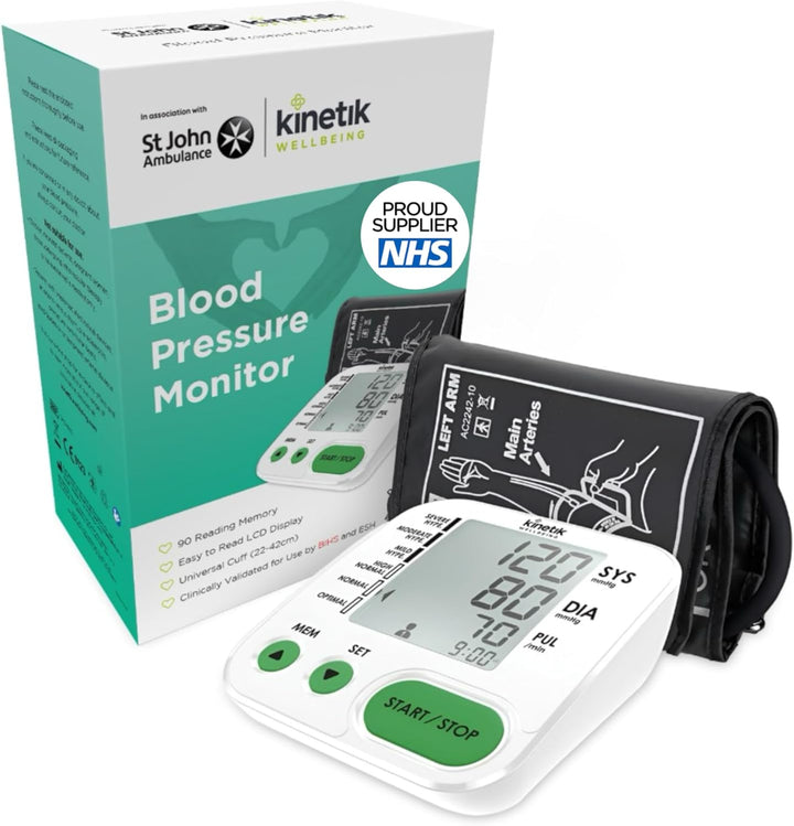 Home Use Blood Pressure Monitor - Used by the NHS - Fully Automatic Upper Arm Blood Pressure Machine with Universal Cuff (22-42Cm), Digital Sphygmomanometer Tester Kit