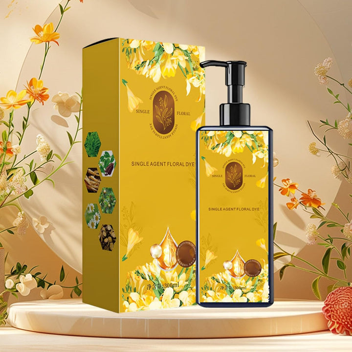 Nourishing Plant-Based Hair Color,Long-Lasting Floral Dye, Even and Natural Gray Hair Coverage, Softens and Adds Shine,Plant-Based Formula for Men & Women - Instant Effect (Natural Black)