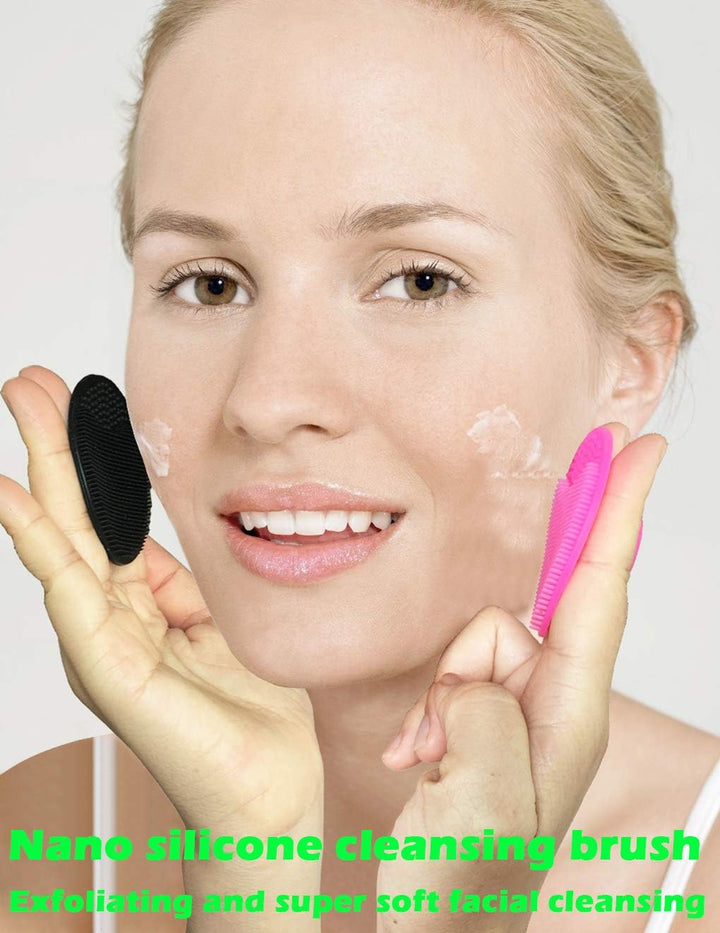 Silicone Face Scrubbers Exfoliator Brush&Baby Bath Brush& Facial Cleansing Brush&Baby Cradle Cap Brush&Silicone Massage Brush,Suitable for Adult Facial Cleansing and Baby Bathing (Small-3Pcs)