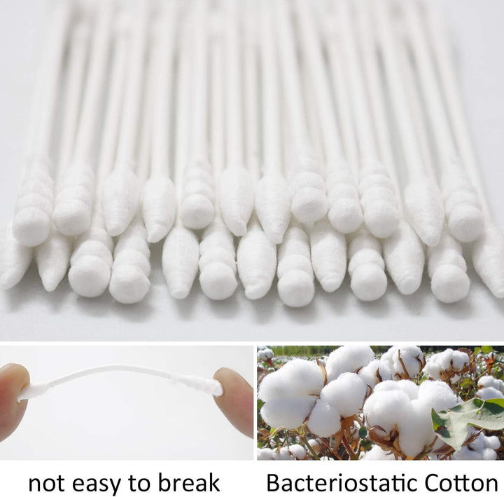 800Pcs Cotton Swabs, Double Tipped Precision Tips Cotton Buds Multipurpose Safe Highly Absorbent Hygienic Cleaning Sterile Sticks (4 Packs, 200 Pcs of Pack)