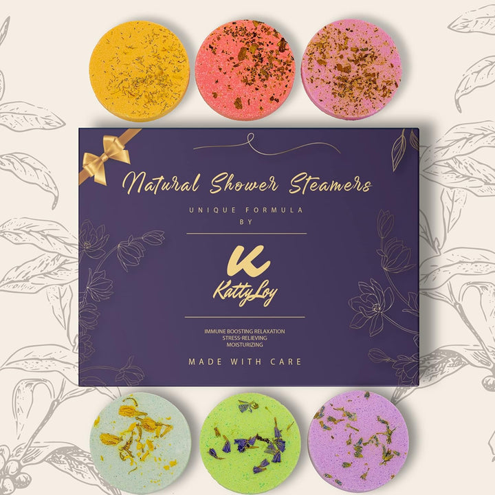 - Natural Shower Steamers Bath Bombs Fizzer Set Luxury Home Spa - Gift for Women Her Girl Girlfriend Mum Nan Wife - Lavender Rose Mint - Novelty Birthday Present Christmas Stocking Filler