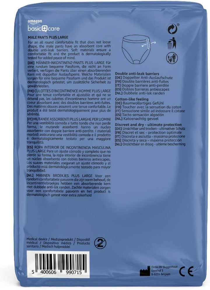 Men’S Pants plus Large, 28 Count (4 Packs of 7), Blue