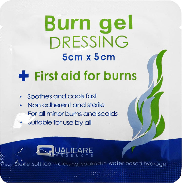 Emergency First Aid Burns Care Scalds Sunburn Dressings Cooling Gel - 3.5G Sachets, 10 Packets