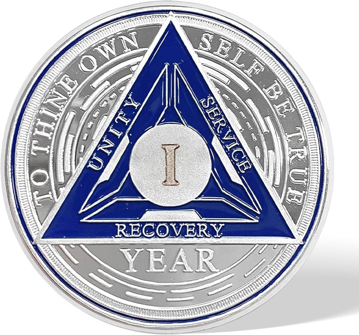 1 Year Sobriety Chips AA Coin Alcoholics Anonymous Medallion Sobriety Gifts for Men Women Recovery Chip Anniversary Token