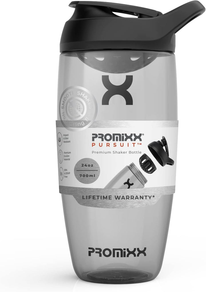 Pursuit Protein Shaker Bottle - Premium Shaker for Protein Shakes - Lifetime Durability, Leakproof, Odourless - 700Ml / 24Oz (Graphite Gray)