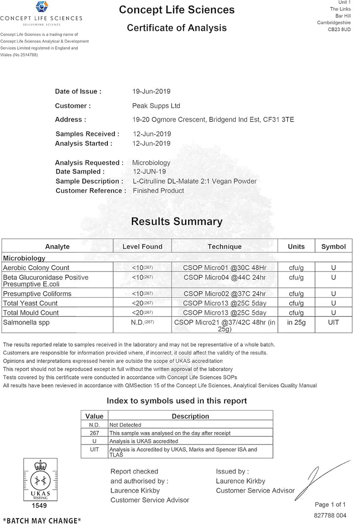 Citrulline Malate Powder 500G - 2:1 Ratio - Packaging May Vary