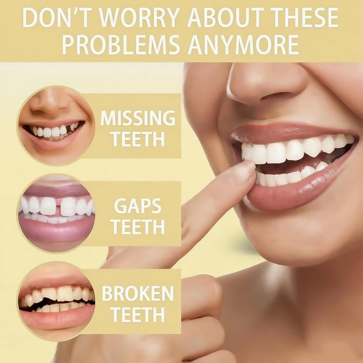 Advanced Full Denture Set,Silicone Reline Denture Set for Women,Soft Denture Reline Kit,Silicone Soft Dentures Repair,Snap on Veneers Teeth Upper & Lower,Silicone Dentures Full Mouth,Full Denture Set