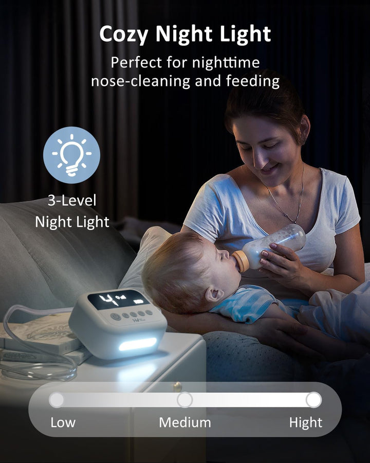 Nasal Aspirator for Baby, Electric Baby Nose Sucker with Larger Suction Chamber and More Powerful Suction, Automatic Nose Cleaner, Night Light & Soothing Music, USB-C Rechargeable & Portable