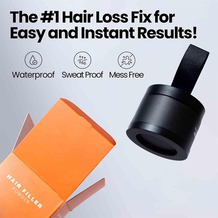 Hairbear Hair Filler Powder,Blissae Hair Filler Powder, Long Lasting Water Proof, Natural Hair Thickening Fibers Instant Volume & Scalp Coverage for Thinning Hair,Root Cover up (Black)