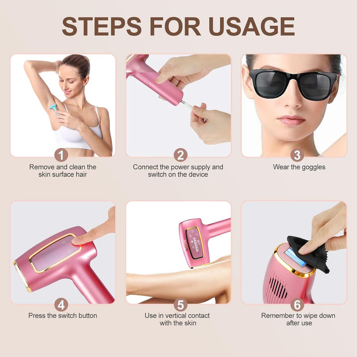 IPL Laser Hair Removal Device for Women, Ice-Cooling Painless Permanent IPL Hair Removal, 999,990 Flashes for Legs Arms Armpit Body Bikini, at Home Handheld Laser Hair Remover Epilator