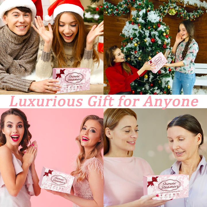 Shower Steamers, 12 PCS Shower Bombs for Women and Men Present, Aromatherapy Bath Bombs Shower Tablets with Natural Essential Oils for Birthday, Christmas, Valentines Present