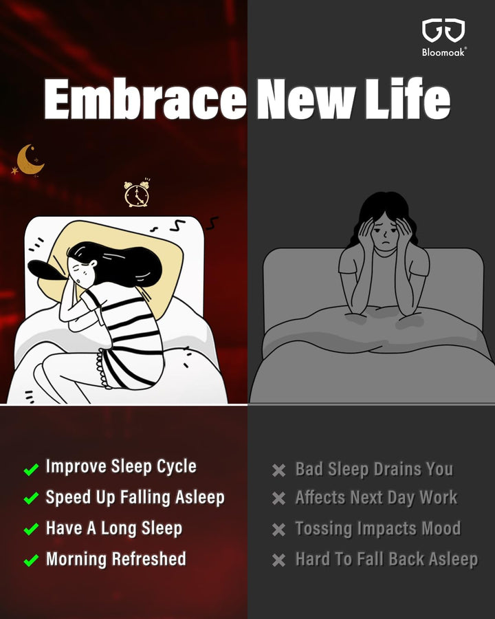 Dark Red Lens Sleep Glasses, 100% Blue & Green Light Blocking Glasses for Better Sleep, anti Eyestrain Women Men