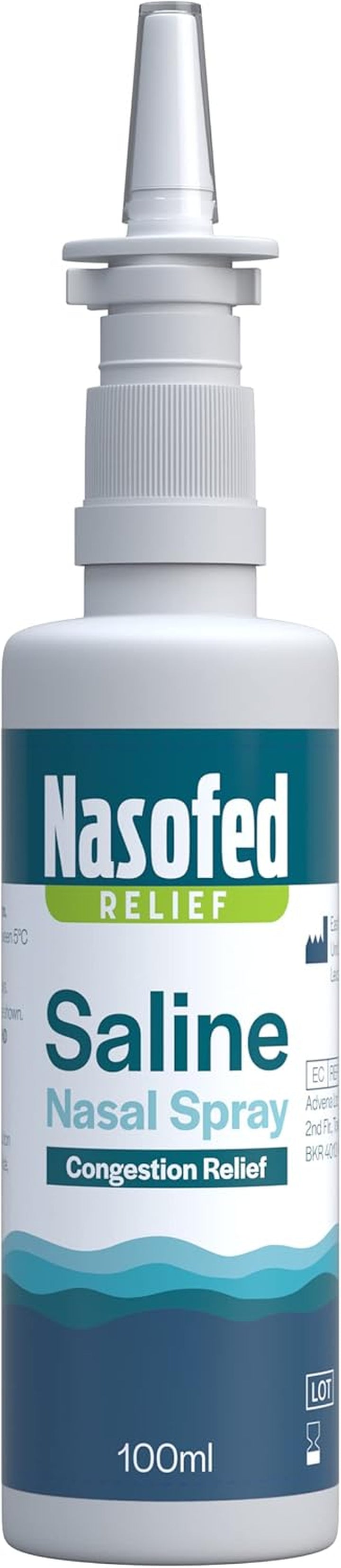 Saline Nasal Spray. Isotonic Saline Solution. Effective and Gentle Relief from Nasal Congestion Caused by Colds, Sinusitis, Hayfever and Allergies. 1 X 100 Ml