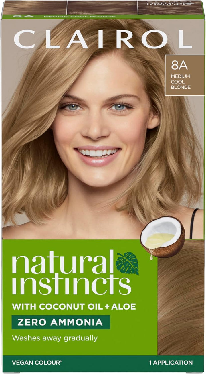 Natural Instincts Semi-Permanent No Ammonia Hair Dye, 8A Medium Cool Blonde (Packing May Vary)