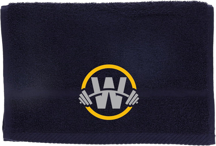 Gym Towel with Monogrammed Embroidery Initial Gift for Men & Women, Training Accessory Gift, Gym Towel Present for Weight Lifting Birthday, Retirement, Christmas - Black, J