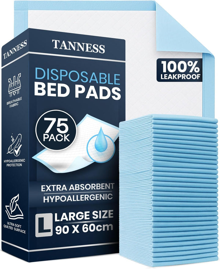 50 X Disposable Incontinence Bed Pads - 90X60Cm Incontinence Pads Women and Men - Waterproof Sheet, Bed Wetting Mats - Disposable Changing Mats Baby