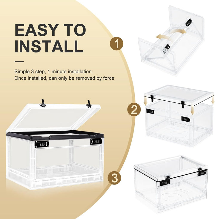 Large Lockable Storage Box, 24 Litre Combination Lock Box for Personal Items/Office Locker/School/Medicine/Snacks/Phone Jail/Electronic/Home