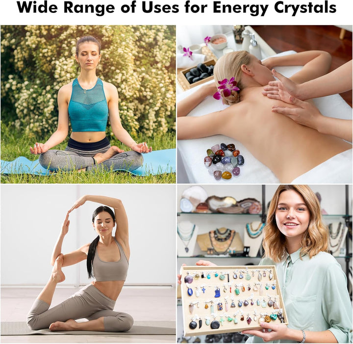 18 Pcs Healing Crystal Stones, Natural Gemstones Healing Crystal Gifts Palm Stones Reiki Chakra Crystals, Lucky Polished Pocket Stone for Anxiety Stress Relief, Balancing Yoga, Meditation